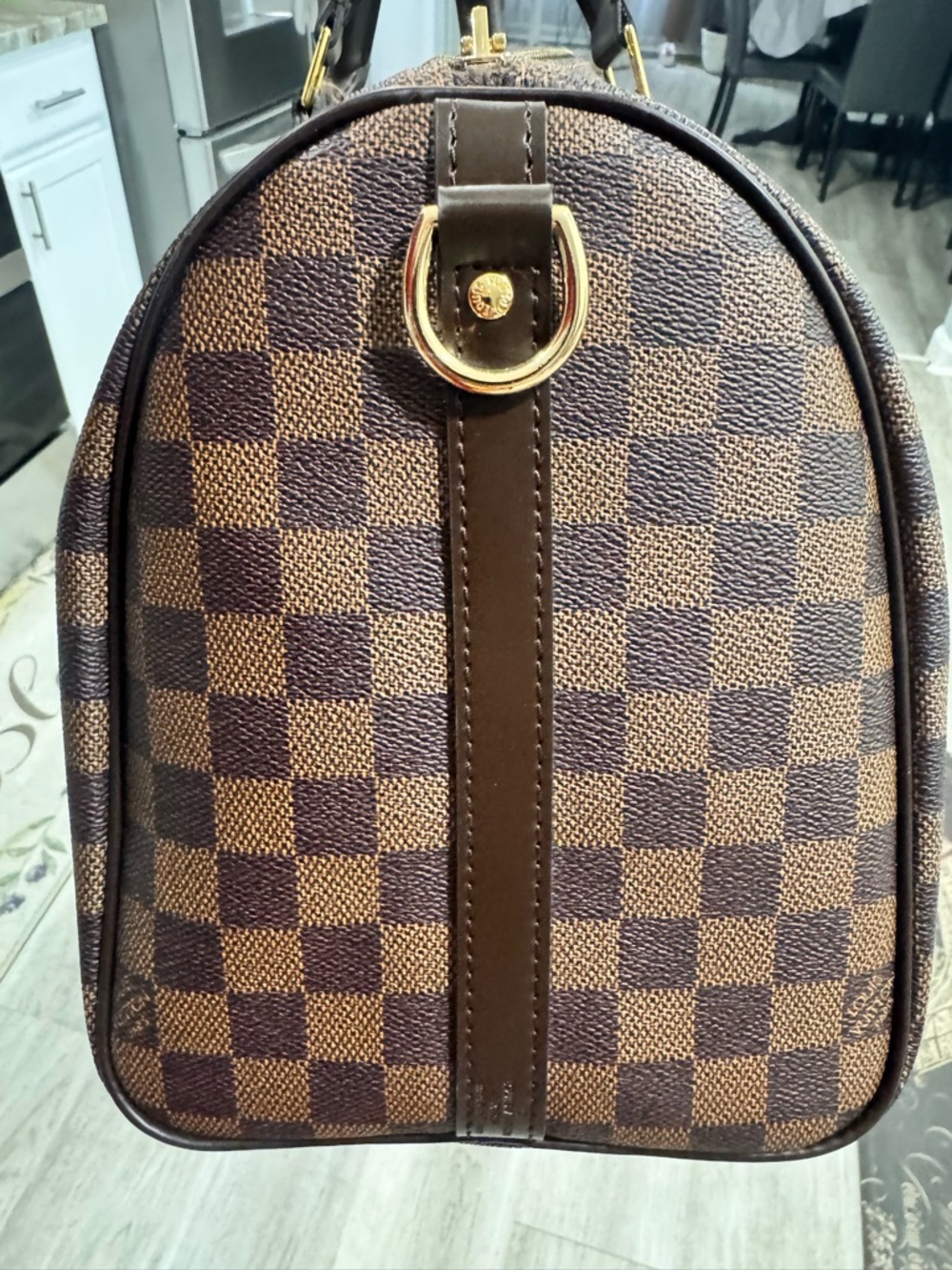 Bag Brown Satchel with Red Interior and Gold Hardware - Picture 3 of 10